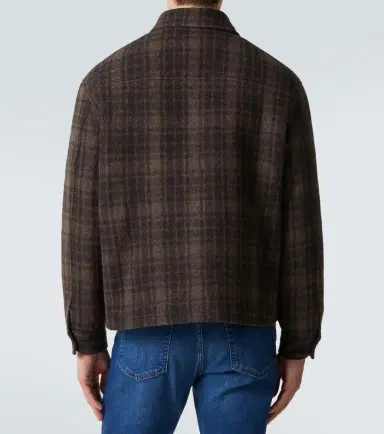 Frame Checked virgin wool blouson jacket | Thumbnail 4 Frame Checked virgin wool blouson jacket | Thumbnail 4