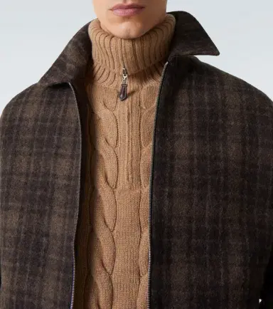Frame Checked virgin wool blouson jacket | Thumbnail 5 Frame Checked virgin wool blouson jacket | Thumbnail 5