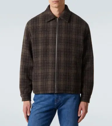Frame Checked virgin wool blouson jacket | Thumbnail 6 Frame Checked virgin wool blouson jacket | Thumbnail 6
