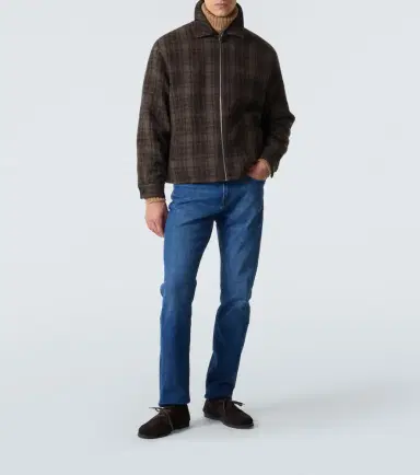Frame Checked virgin wool blouson jacket | Thumbnail 7 Frame Checked virgin wool blouson jacket | Thumbnail 7