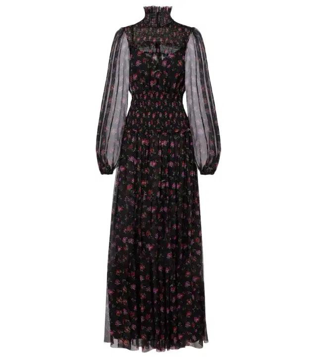Floral silk chiffon maxi dress Floral silk chiffon maxi dress