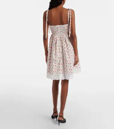 Dolce & Gabbana Floral lace-trimmed cotton-blend poplin minidress | Thumbnail 3 Dolce & Gabbana Floral lace-trimmed cotton-blend poplin minidress | Thumbnail 3