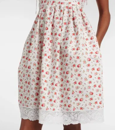 Dolce & Gabbana Floral lace-trimmed cotton-blend poplin minidress | Thumbnail 5 Dolce & Gabbana Floral lace-trimmed cotton-blend poplin minidress | Thumbnail 5