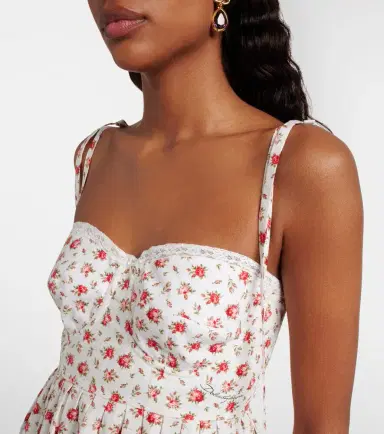 Dolce & Gabbana Floral lace-trimmed cotton-blend poplin minidress | Thumbnail 6 Dolce & Gabbana Floral lace-trimmed cotton-blend poplin minidress | Thumbnail 6