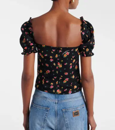 Dolce & Gabbana Floral silk-blend charmeuse top | Thumbnail 3 Dolce & Gabbana Floral silk-blend charmeuse top | Thumbnail 3