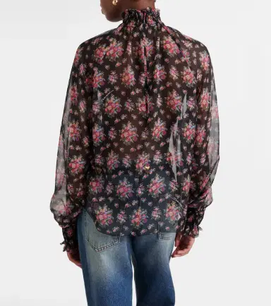 Dolce & Gabbana Floral ruffled sheer silk blouse | Thumbnail 2 Dolce & Gabbana Floral ruffled sheer silk blouse | Thumbnail 2