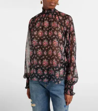 Dolce & Gabbana Floral ruffled sheer silk blouse | Thumbnail 5 Dolce & Gabbana Floral ruffled sheer silk blouse | Thumbnail 5