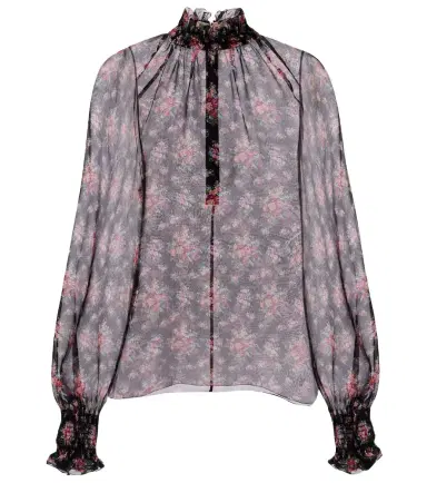Dolce & Gabbana Floral ruffled sheer silk blouse | Thumbnail 1 Dolce & Gabbana Floral ruffled sheer silk blouse | Thumbnail 1