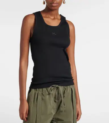 Dolce & Gabbana DG embellished ribbed-knit cotton tank top | Thumbnail 4 Dolce & Gabbana DG embellished ribbed-knit cotton tank top | Thumbnail 4