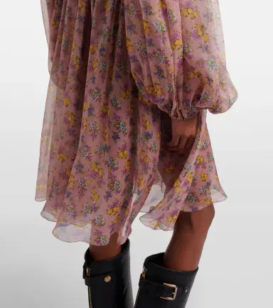 Dolce & Gabbana Floral lace-trimmed silk and cotton-blend chiffon minidress | Thumbnail 4 Dolce & Gabbana Floral lace-trimmed silk and cotton-blend chiffon minidress | Thumbnail 4