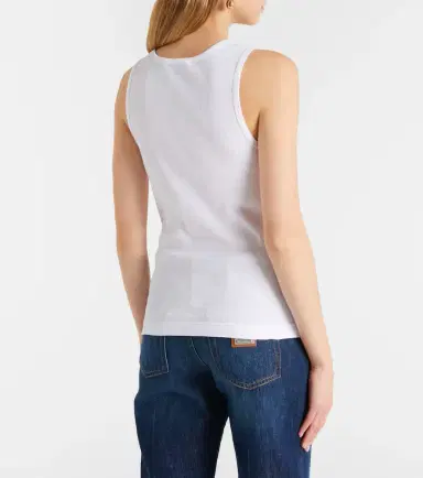 Dolce & Gabbana DG embellished ribbed-knit cotton tank top | Thumbnail 2 Dolce & Gabbana DG embellished ribbed-knit cotton tank top | Thumbnail 2