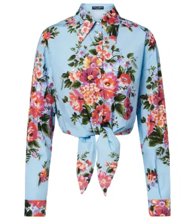 Dolce & Gabbana Floral cropped cotton shirt | Thumbnail 1 Dolce & Gabbana Floral cropped cotton shirt | Thumbnail 1