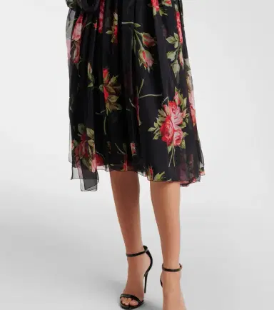 Dolce & Gabbana Floral silk midi dress | Thumbnail 6 Dolce & Gabbana Floral silk midi dress | Thumbnail 6