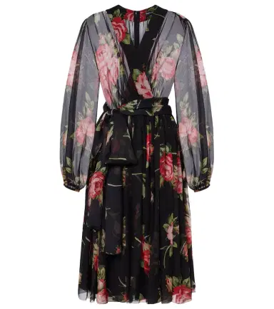 Dolce & Gabbana Floral silk midi dress | Thumbnail 1 Dolce & Gabbana Floral silk midi dress | Thumbnail 1