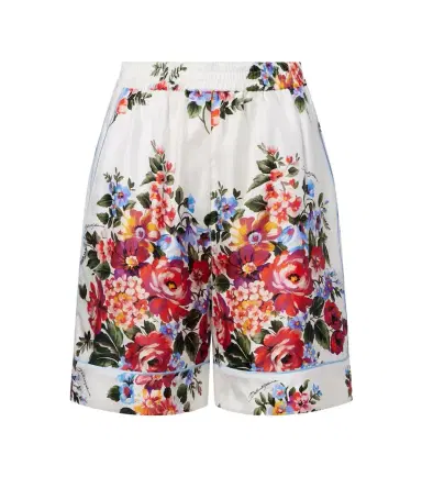 Dolce & Gabbana Floral silk twill Bermuda shorts | Thumbnail 1 Dolce & Gabbana Floral silk twill Bermuda shorts | Thumbnail 1