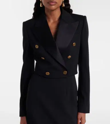 Dolce & Gabbana Cropped wool and silk-blend jacket | Thumbnail 4 Dolce & Gabbana Cropped wool and silk-blend jacket | Thumbnail 4