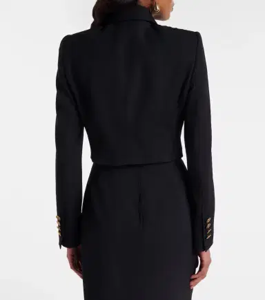 Dolce & Gabbana Cropped wool and silk-blend jacket | Thumbnail 7 Dolce & Gabbana Cropped wool and silk-blend jacket | Thumbnail 7