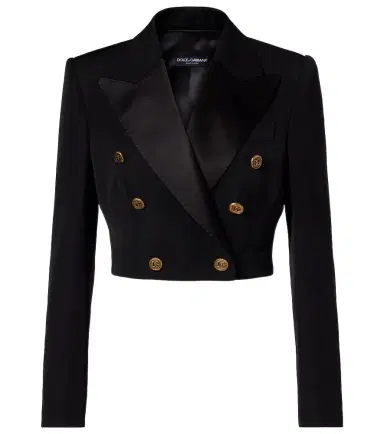 Dolce & Gabbana Cropped wool and silk-blend jacket | Thumbnail 1 Dolce & Gabbana Cropped wool and silk-blend jacket | Thumbnail 1
