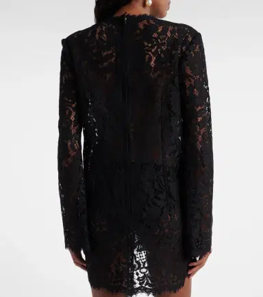 Dolce & Gabbana Floral-appliqué lace minidress | Thumbnail 3 Dolce & Gabbana Floral-appliqué lace minidress | Thumbnail 3