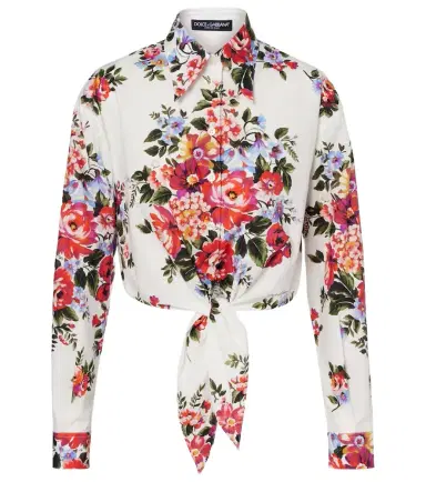 Dolce & Gabbana Floral cropped cotton shirt | Thumbnail 1 Dolce & Gabbana Floral cropped cotton shirt | Thumbnail 1