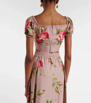 Dolce & Gabbana Floral bow-detail cotton crop top | Thumbnail 2 Dolce & Gabbana Floral bow-detail cotton crop top | Thumbnail 2