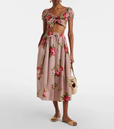 Dolce & Gabbana Floral bow-detail cotton crop top | Thumbnail 4 Dolce & Gabbana Floral bow-detail cotton crop top | Thumbnail 4