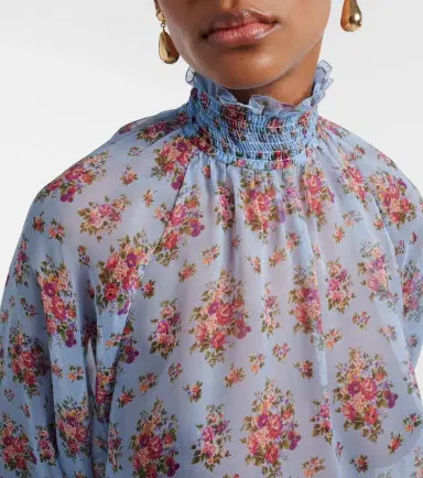 Dolce & Gabbana Floral ruffled silk and cotton blouse | Thumbnail 2 Dolce & Gabbana Floral ruffled silk and cotton blouse | Thumbnail 2