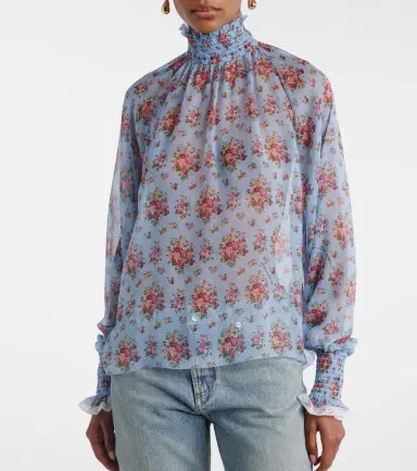 Dolce & Gabbana Floral ruffled silk and cotton blouse | Thumbnail 4 Dolce & Gabbana Floral ruffled silk and cotton blouse | Thumbnail 4
