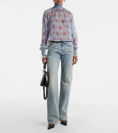 Dolce & Gabbana Floral ruffled silk and cotton blouse | Thumbnail 6 Dolce & Gabbana Floral ruffled silk and cotton blouse | Thumbnail 6