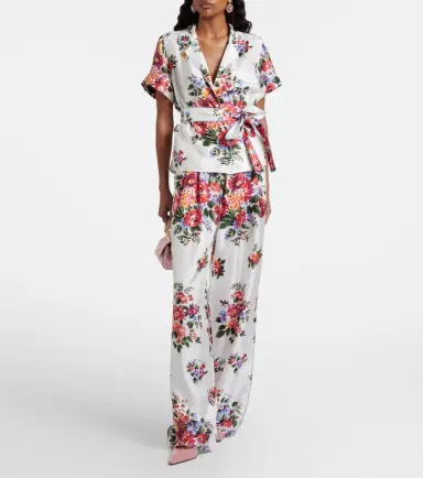 Dolce & Gabbana Floral silk twill wrap top | Thumbnail 2 Dolce & Gabbana Floral silk twill wrap top | Thumbnail 2