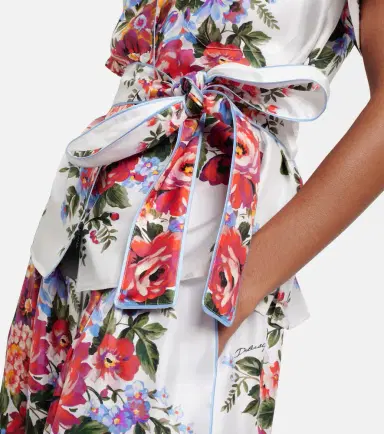Dolce & Gabbana Floral silk twill wrap top | Thumbnail 3 Dolce & Gabbana Floral silk twill wrap top | Thumbnail 3