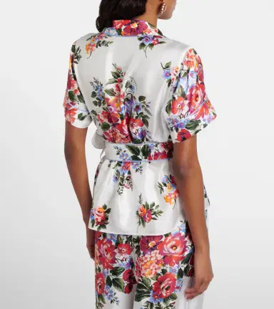 Dolce & Gabbana Floral silk twill wrap top | Thumbnail 6 Dolce & Gabbana Floral silk twill wrap top | Thumbnail 6