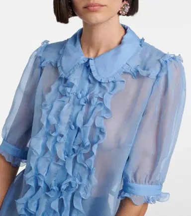 Dolce & Gabbana Ruffled semi-sheer silk blouse | Thumbnail 7 Dolce & Gabbana Ruffled semi-sheer silk blouse | Thumbnail 7