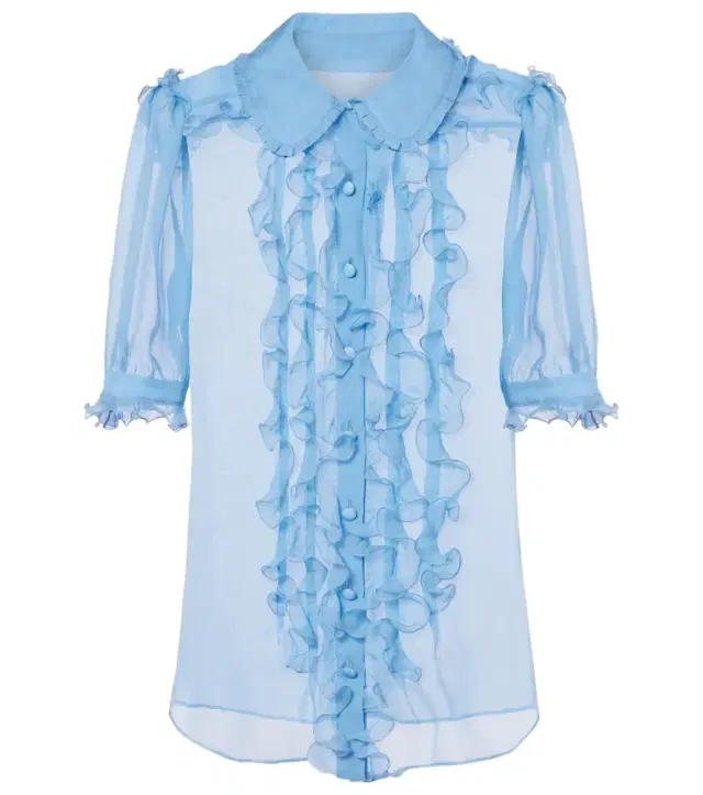 Ruffled semi-sheer silk blouse Ruffled semi-sheer silk blouse