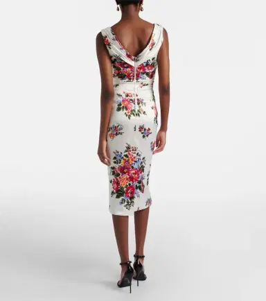 Dolce & Gabbana Draped floral satin midi dress | Thumbnail 3 Dolce & Gabbana Draped floral satin midi dress | Thumbnail 3