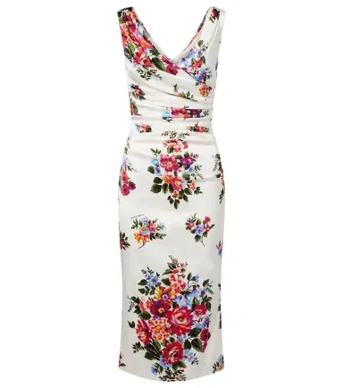 Dolce & Gabbana Draped floral satin midi dress | Thumbnail 1 Dolce & Gabbana Draped floral satin midi dress | Thumbnail 1