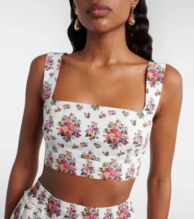 Dolce & Gabbana Floral cotton crop top | Thumbnail 3 Dolce & Gabbana Floral cotton crop top | Thumbnail 3