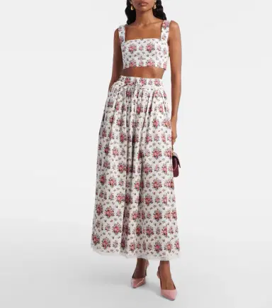 Dolce & Gabbana Floral cotton crop top | Thumbnail 4 Dolce & Gabbana Floral cotton crop top | Thumbnail 4