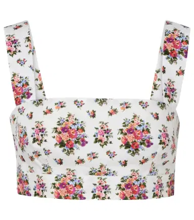 Dolce & Gabbana Floral cotton crop top | Thumbnail 1 Dolce & Gabbana Floral cotton crop top | Thumbnail 1