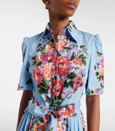 Dolce & Gabbana Floral belted cotton poplin shirt dress | Thumbnail 4 Dolce & Gabbana Floral belted cotton poplin shirt dress | Thumbnail 4