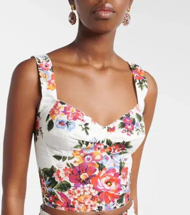 Dolce & Gabbana Floral cotton-blend top | Thumbnail 3 Dolce & Gabbana Floral cotton-blend top | Thumbnail 3