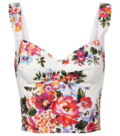 Dolce & Gabbana Floral cotton-blend top | Thumbnail 1 Dolce & Gabbana Floral cotton-blend top | Thumbnail 1