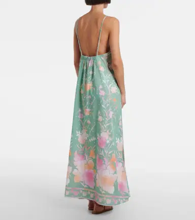 Juliet Dunn Floral cotton and linen maxi dress | Thumbnail 2 Juliet Dunn Floral cotton and linen maxi dress | Thumbnail 2