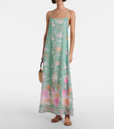Juliet Dunn Floral cotton and linen maxi dress | Thumbnail 3 Juliet Dunn Floral cotton and linen maxi dress | Thumbnail 3
