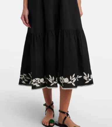 JULIET DUNN Embroidered cotton and linen midi dress | Thumbnail 5 JULIET DUNN Embroidered cotton and linen midi dress | Thumbnail 5