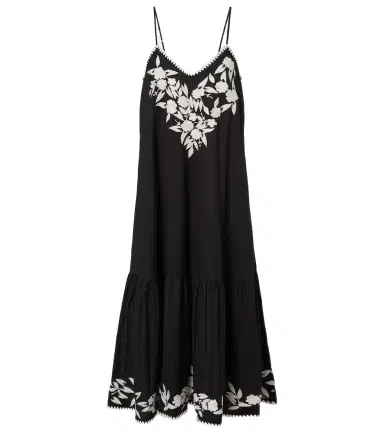 JULIET DUNN Embroidered cotton and linen midi dress | Thumbnail 1 JULIET DUNN Embroidered cotton and linen midi dress | Thumbnail 1