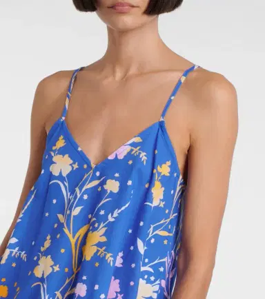 Juliet Dunn Floral cotton and linen midi dress | Thumbnail 3 Juliet Dunn Floral cotton and linen midi dress | Thumbnail 3