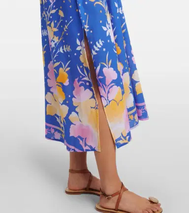 Juliet Dunn Floral cotton and linen midi dress | Thumbnail 4 Juliet Dunn Floral cotton and linen midi dress | Thumbnail 4