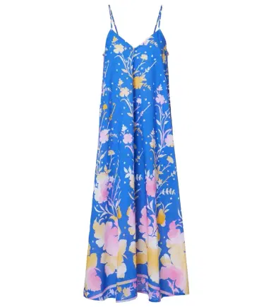 Juliet Dunn Floral cotton and linen midi dress | Thumbnail 1 Juliet Dunn Floral cotton and linen midi dress | Thumbnail 1