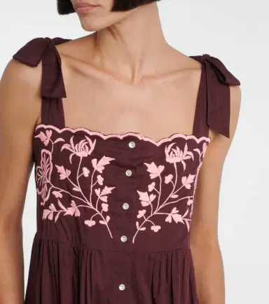 JULIET DUNN Embroidered cotton midi dress | Thumbnail 3 JULIET DUNN Embroidered cotton midi dress | Thumbnail 3